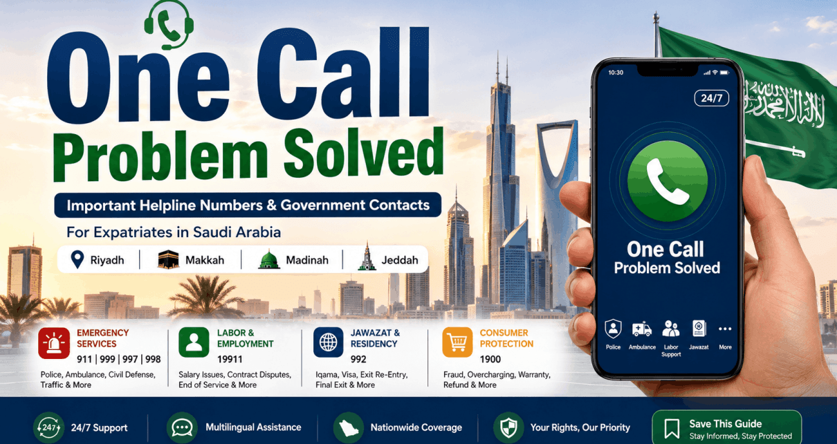 Saudi Arab All Help Lines Numbers For Workers