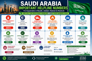 saudi help line numbers